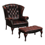 Bergère armchair and its "Chesterfield" footrest