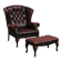 Fauteuil bergère et son repose-pied « Chesterfield »