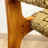 Pair of woven teak armchairs