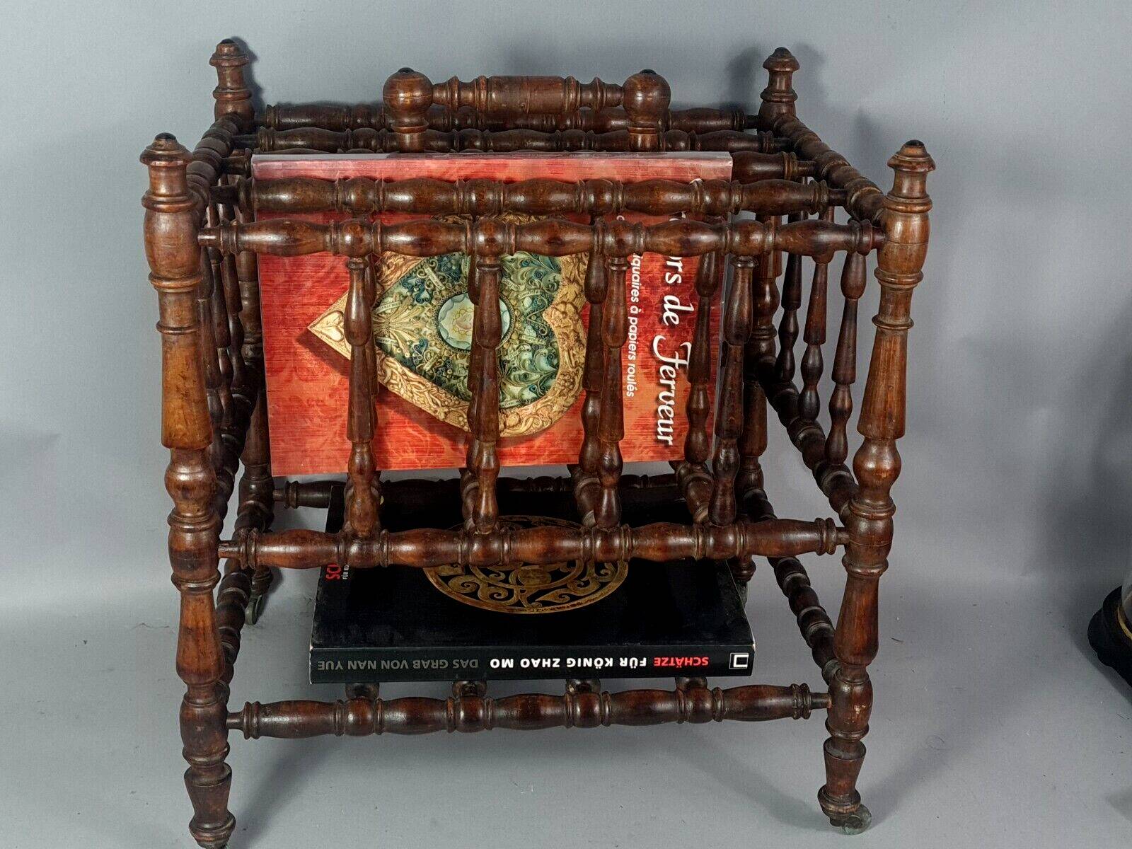 Napoleon III turned wood magazine or music sheet rack B848