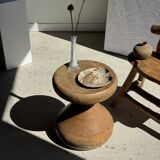 Pawn Natural - Stool, side table, end table in solid mango wood