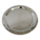 Plat de service rond en métal argenté vintage moderniste