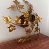 Wall light flower leaves in gold metal