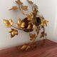 Applique murale feuilles fleurs en métal doré