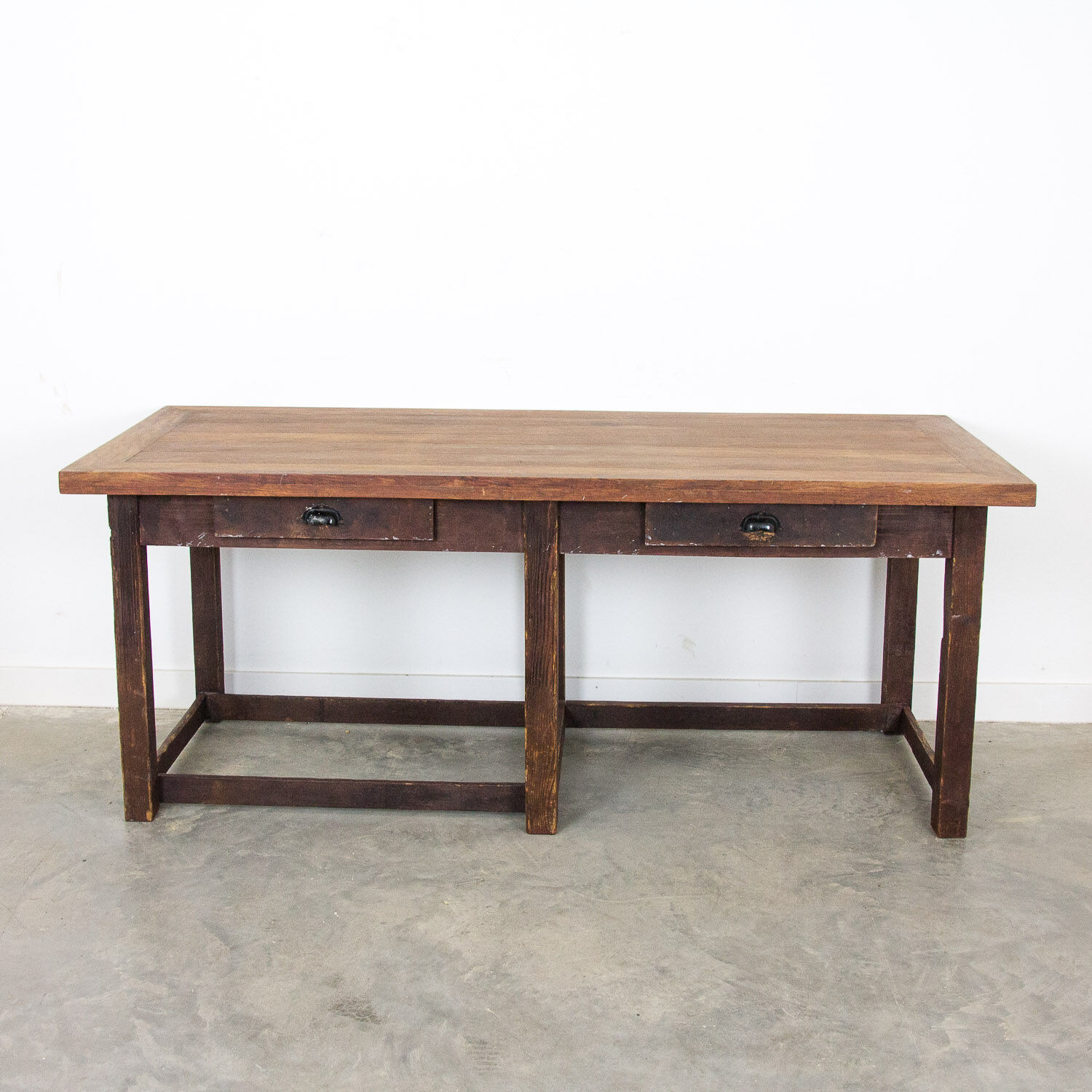 Vintage wooden table factory desk
