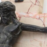 Belgian Bronze and Marble Crucifix, circa 1920