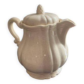 Sarreguemines ivory teapot