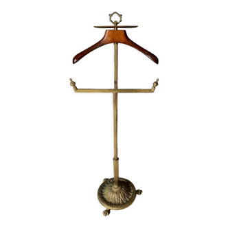 Valet de nuit travail français pieds griffes 1960 brass and wood
