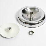 Round metal chrome ceiling or wall lamp from Italy | Space Age Design