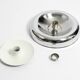 Round metal chrome ceiling or wall lamp from Italy | Space Age Design