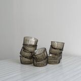10 ramequins en verre fumé