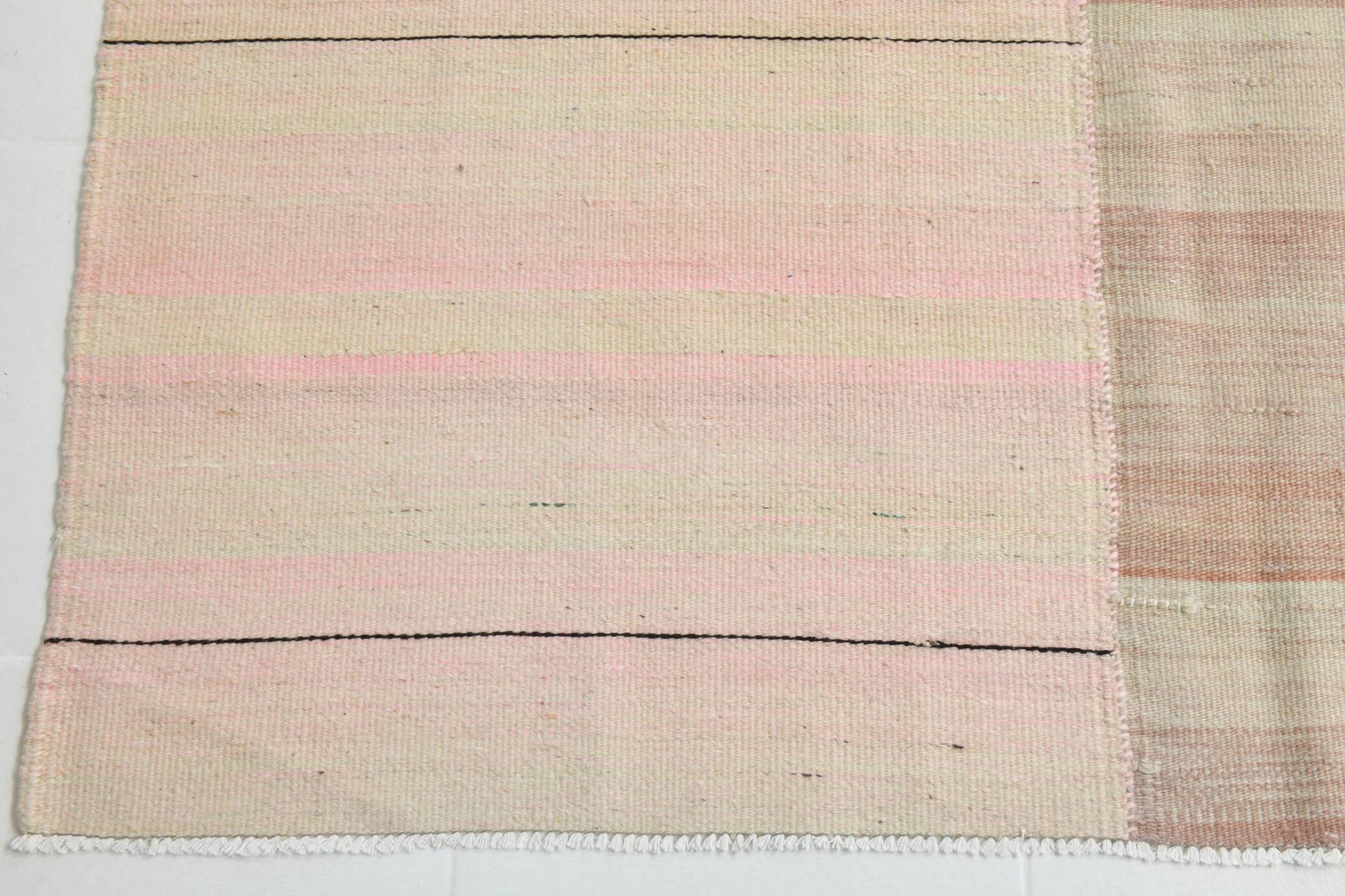 Tapis Kilim vintage noué à la main 7x11, 217x321 cm