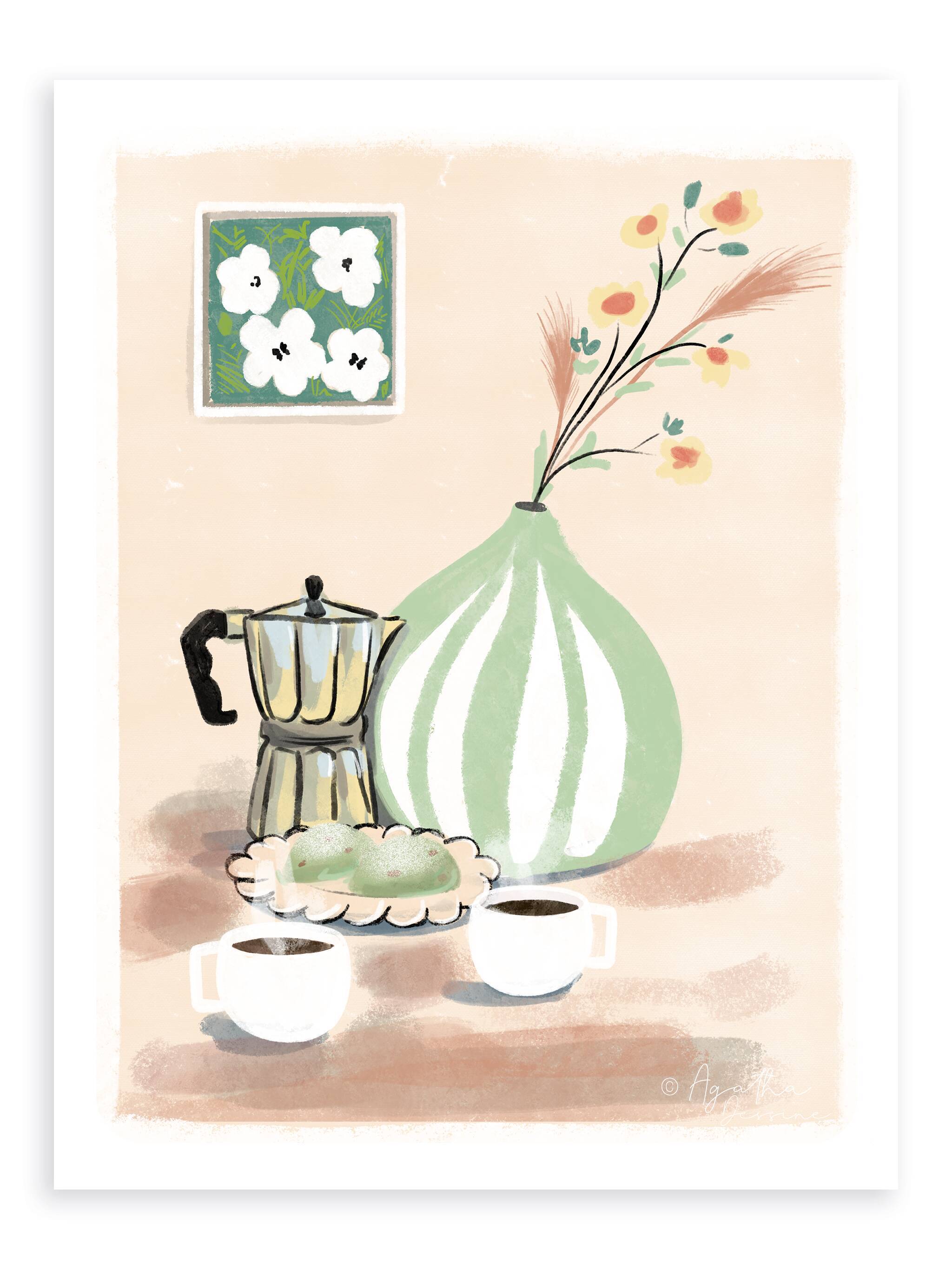 Illustration "Italian Café" A4