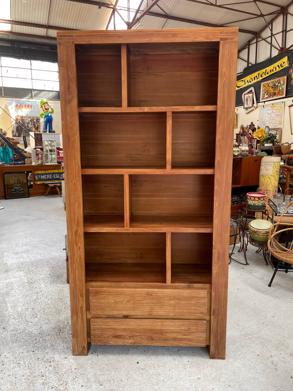 Large teak bookcase