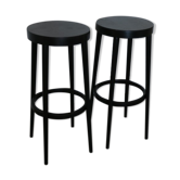 2 black baumann stools 785mm