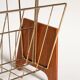 Scandinavian teak and metal magazine rack, 1960s