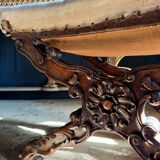 Paire de curules de la fin du xixe en bois sculpté de style Louis xv