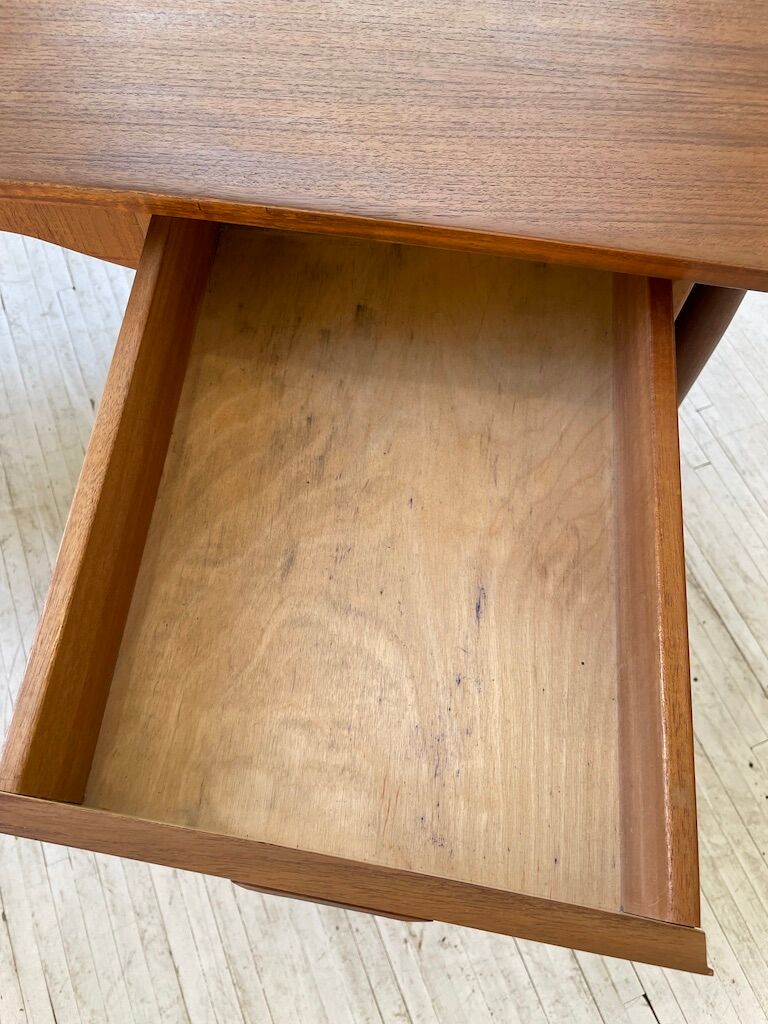 Scandinavian "boomerang" two-sided teak desk Midtjydsk Mobelfabrilk