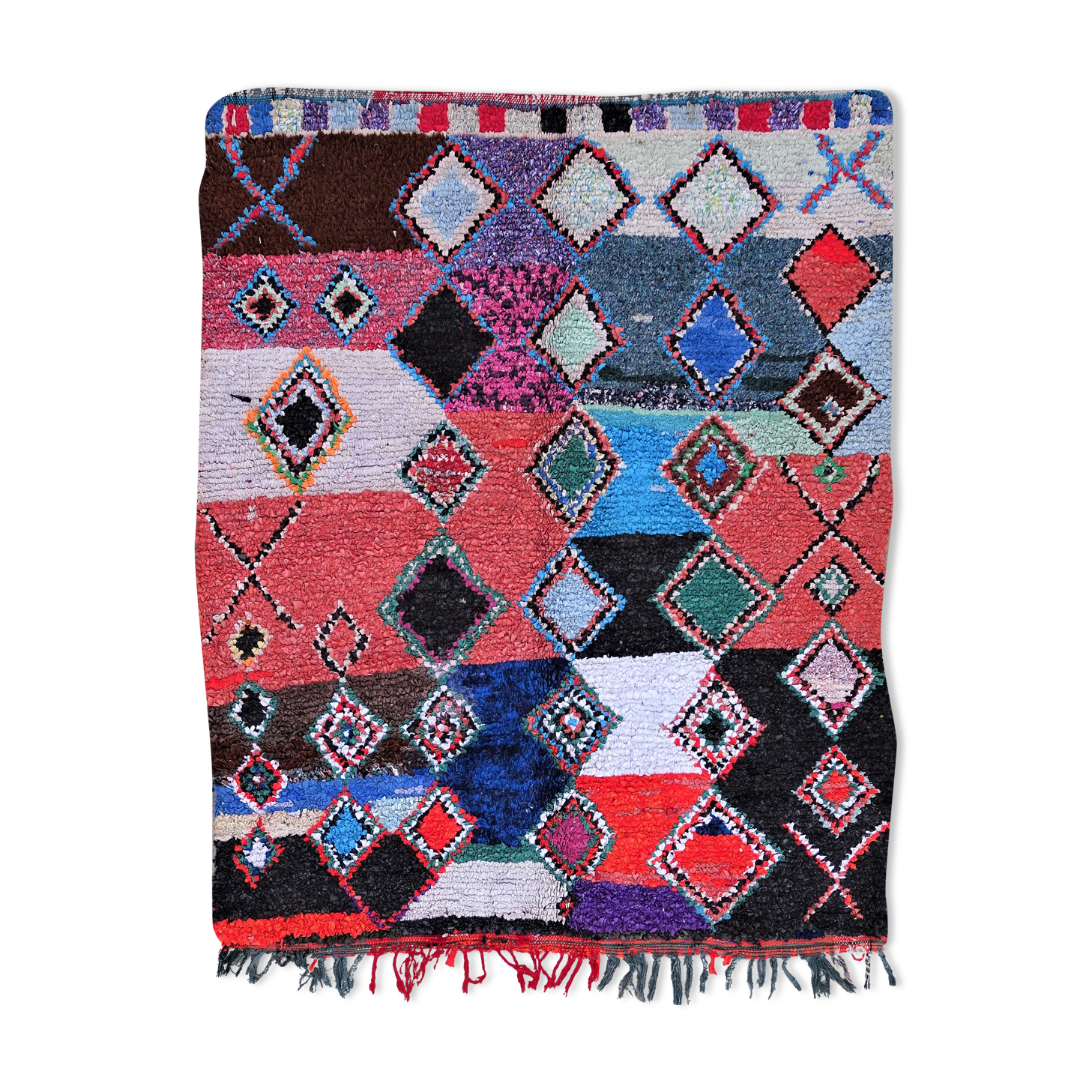 Authentic Moroccan Berber carpet kilim boucherouite 180X140 cm T53035