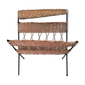 1950s Rattan Magazine Rack