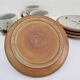 Four pottery cups and saucers from La Colombe Vallauris