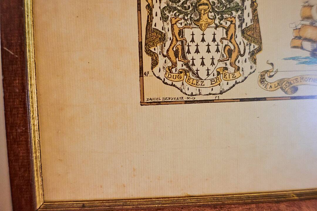 Old Map of Brittany By Derveaux Daniel Etching