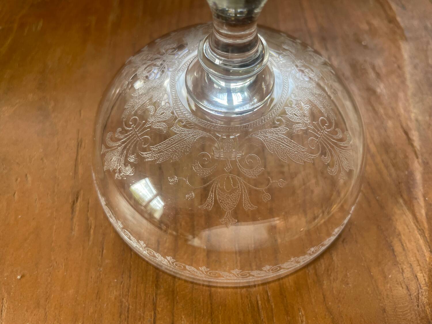 6 Mismatched Engraved Champagne Glasses