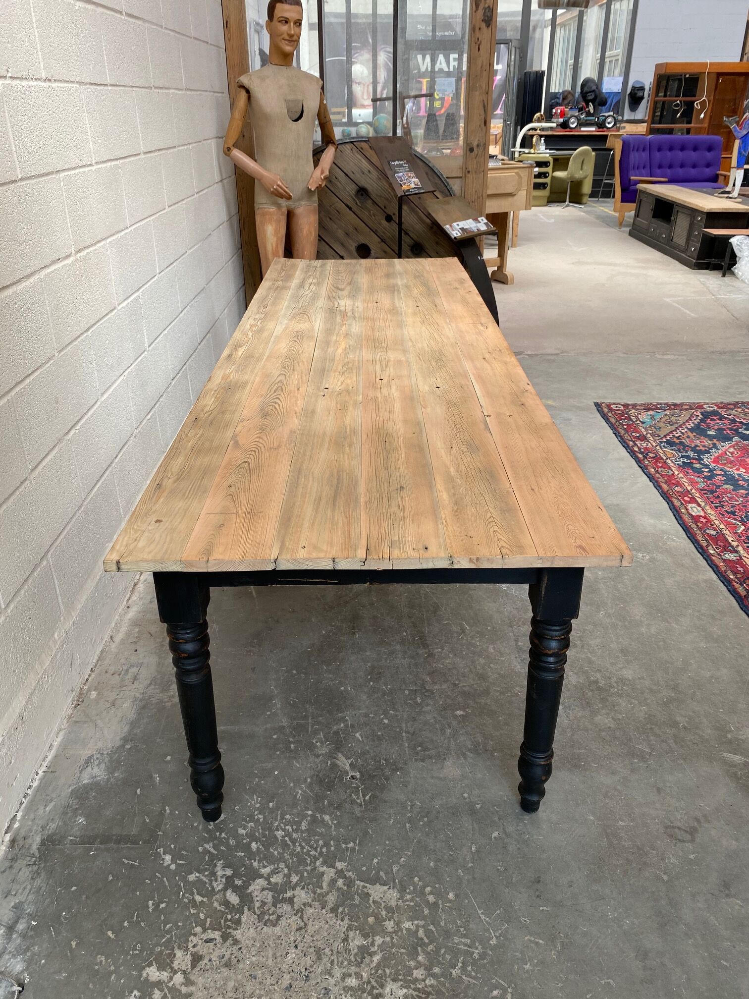Farm table feet turned