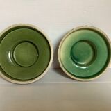 Pair of green ceramic candlesticks