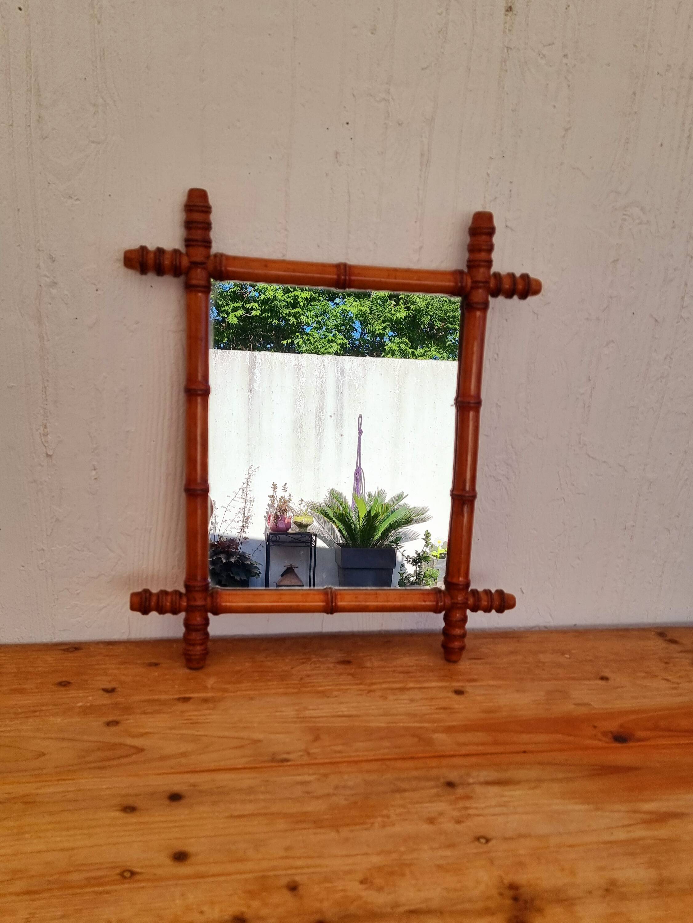 50's bamboo imitation mirror