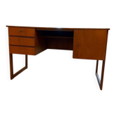 Bureau vintage en bois en forme de U