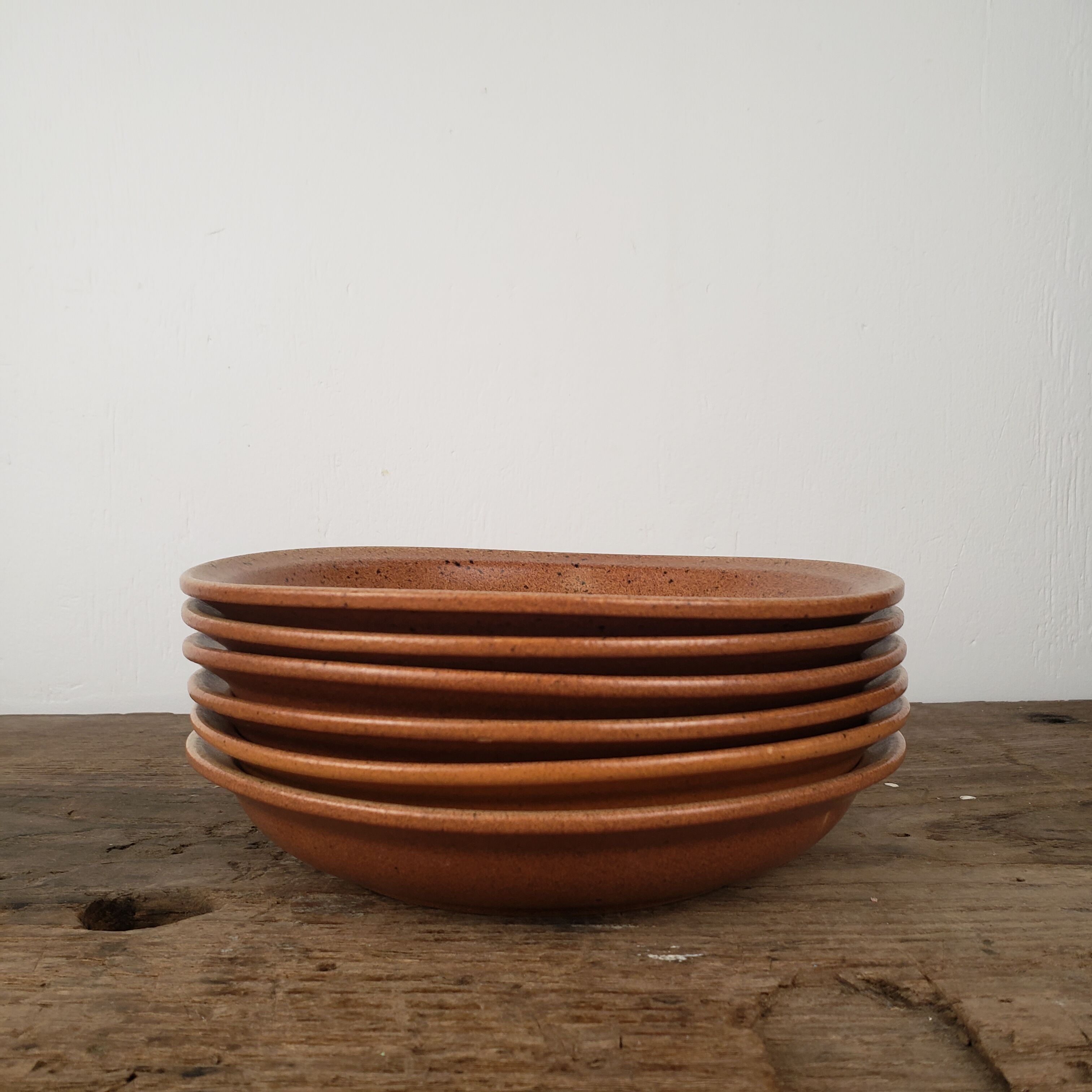 Hollow stoneware plates x6
