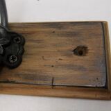 Wall coat rack hook wrought iron wood