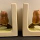 Pair of owl Japanese ceramic book greenhouses, 1980