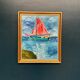 Original Swedish Oil on Panel – “Sailboat on the Water” by U. Ekshard – Signed – Dated 1971 – Vintage & Framed