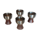 Polished stainless steel coquetiers - wooden feet