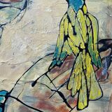 Painting Pierre Catton (1903) "Auguste à l'oiseau" HSP cf. B. Buffet + frame