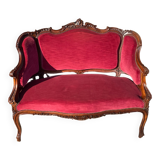 Louis XV style bench in Walnut, 19th century period