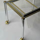 Magazine rack in Plexiglas and gold and chrome metal, 1970