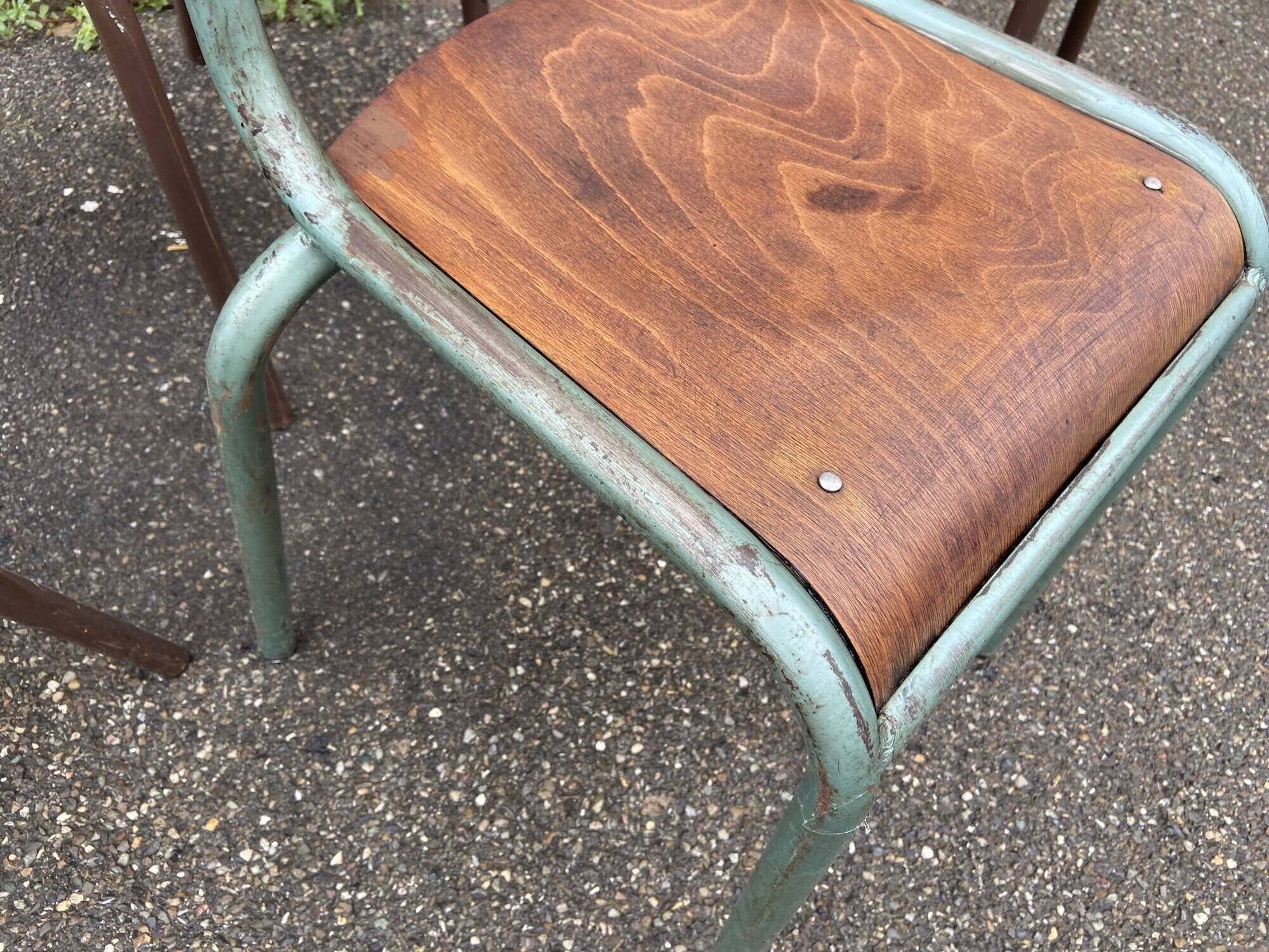 Lot de 4 chaises industrielles école vintage collectivités mullca 6