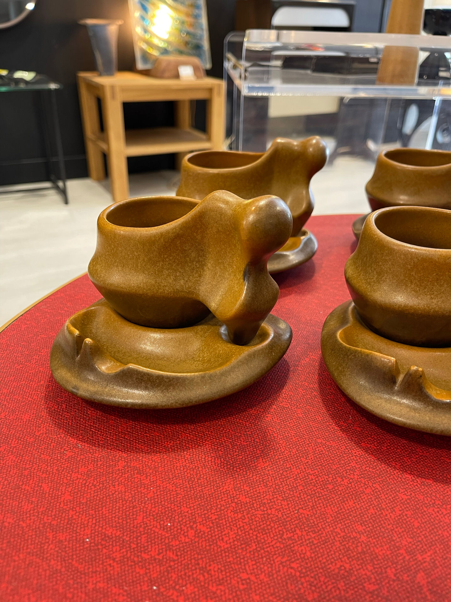 6 cups with saucers 1970. Sighisoara earthenware.