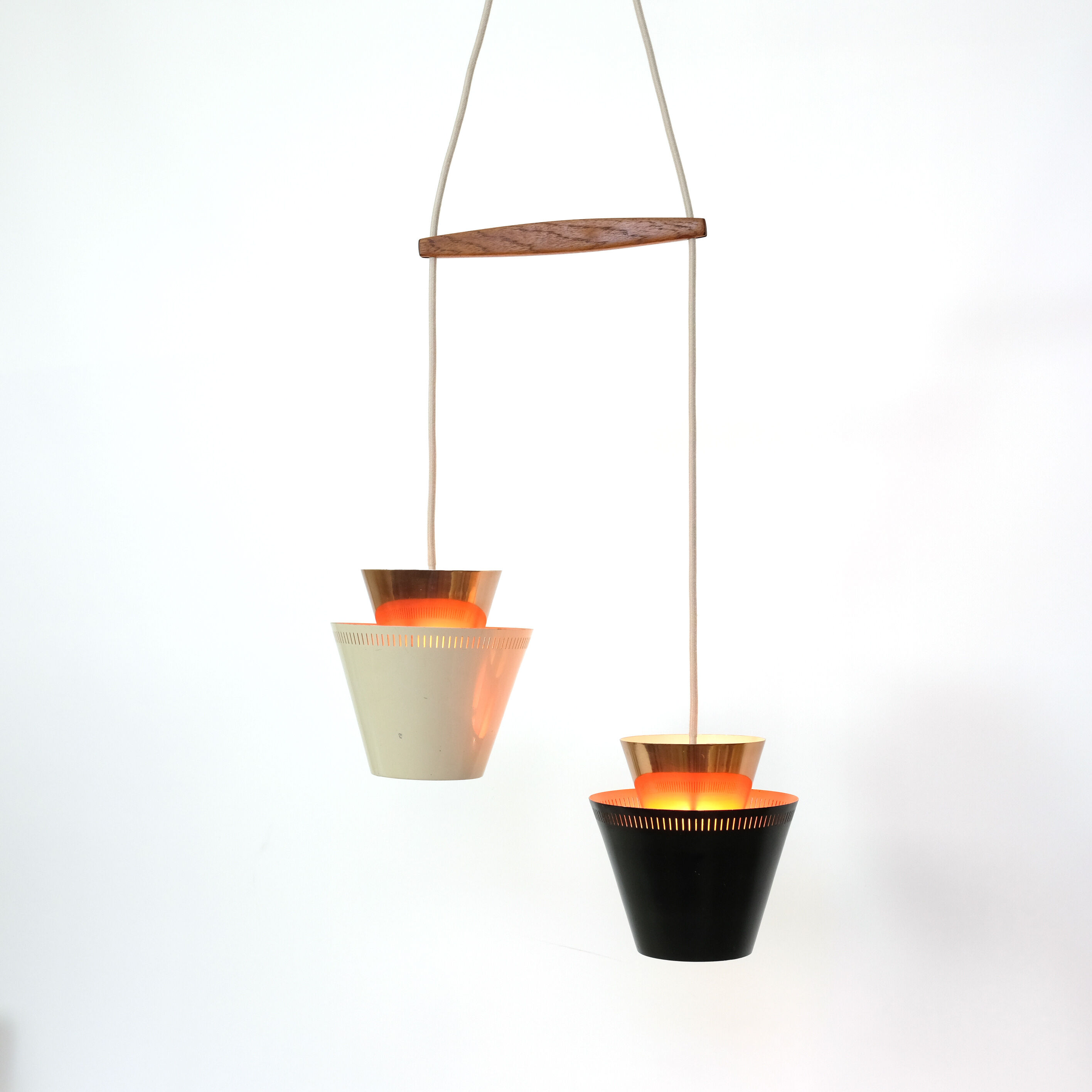 Two-light pendant light of Svend Aage Holm Sorensen, 1950s