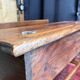 Wooden school desk with integrated bench, France, 1950s