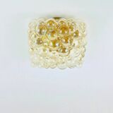 Mid-Century Amber Bubble Glass Wall Light or Flush Mount by Helena Tynell for Limburg, Germany, 1970