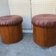 Pair of round poufs from the 1970s