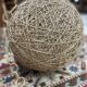 Suspension ball fixture vintage rattan-style twine