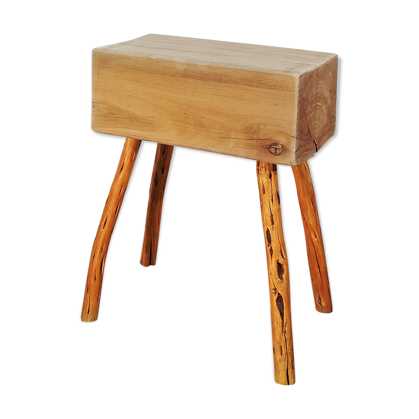 Raw wood stool