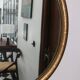 Oval mirror with gilded wood, Napoleon III medallion.