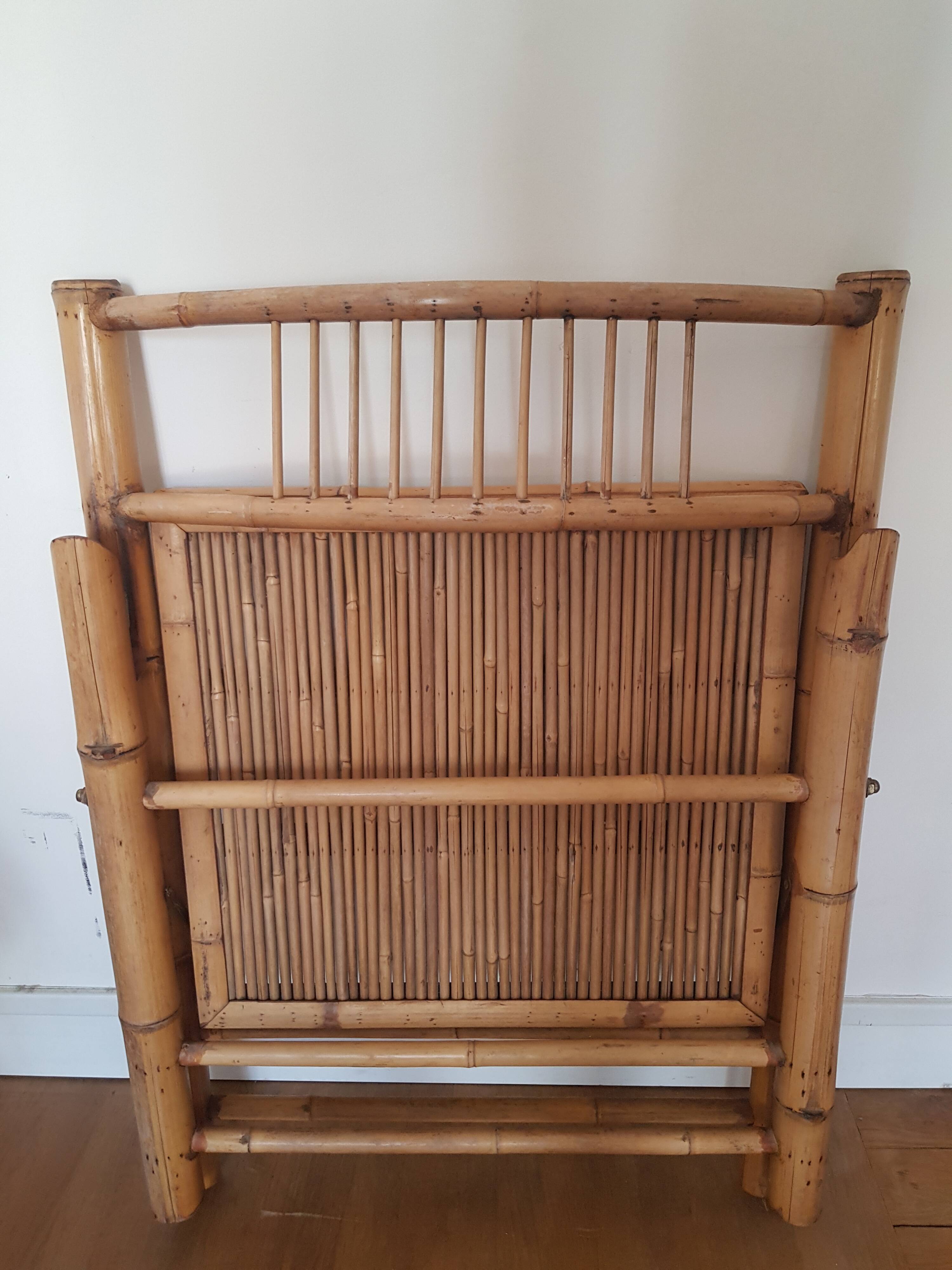 Bamboo and rattan folding chair