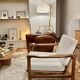 Fauteuil BZ bouclette beige clair